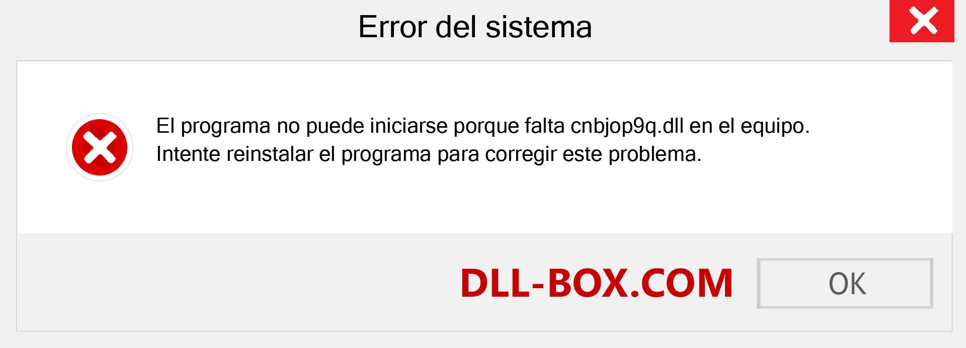 ¿Falta el archivo cnbjop9q.dll ?. Descargar para Windows 7, 8, 10 - Corregir cnbjop9q dll Missing Error en Windows, fotos, imágenes