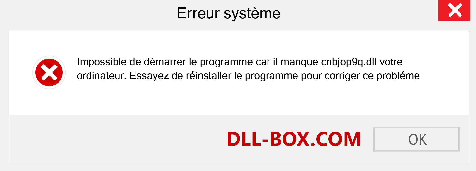 Le fichier cnbjop9q.dll est manquant ?. Télécharger pour Windows 7, 8, 10 - Correction de l'erreur manquante cnbjop9q dll sur Windows, photos, images